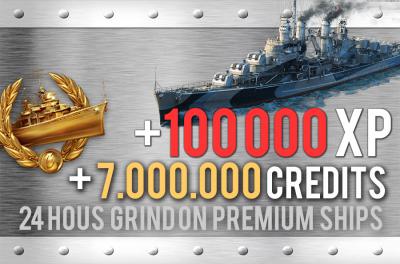 Farmen Sie auf Premium-Schiffe. 100.000 XP + 7.000.000 Credits in 24 Stunden.